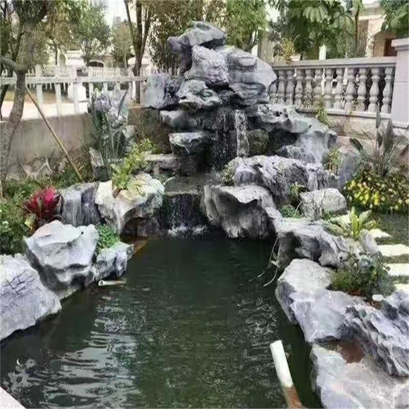 沧州庭院假山鱼池图片
